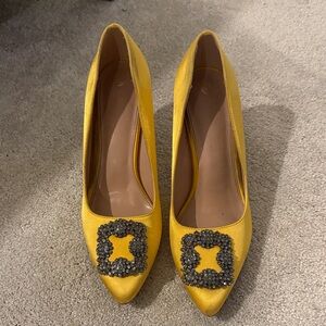 Amazon Yellow Embellished Heels